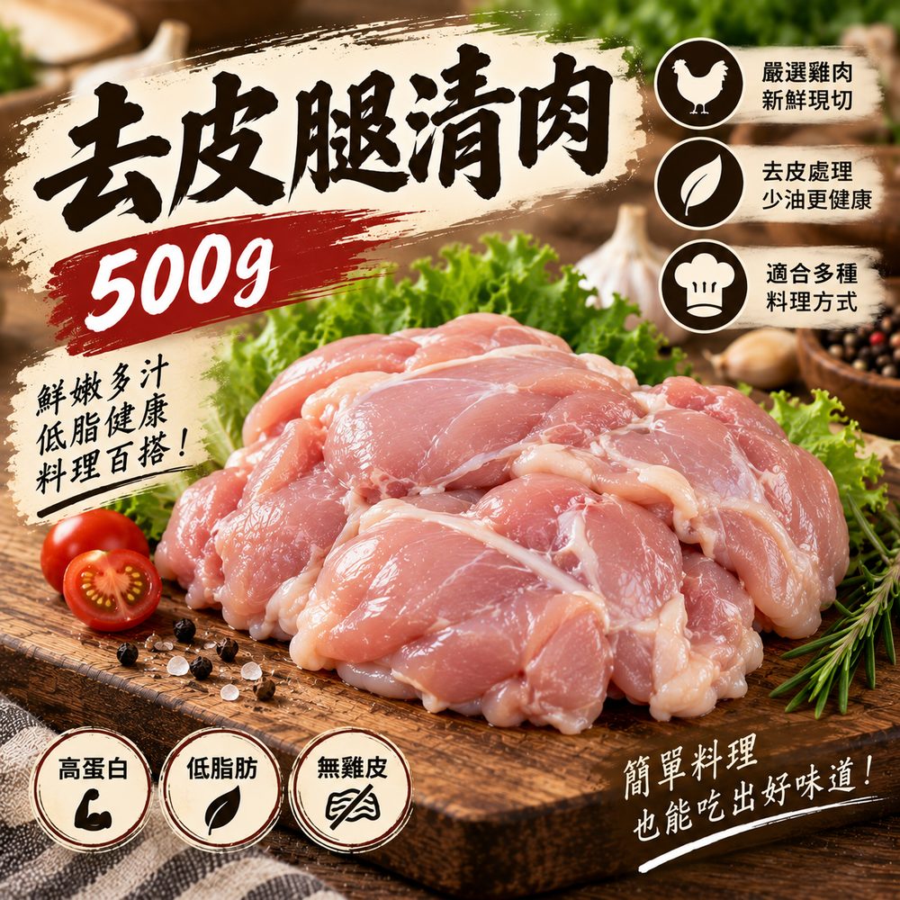 去皮去骨腿肉 500g・健身餐