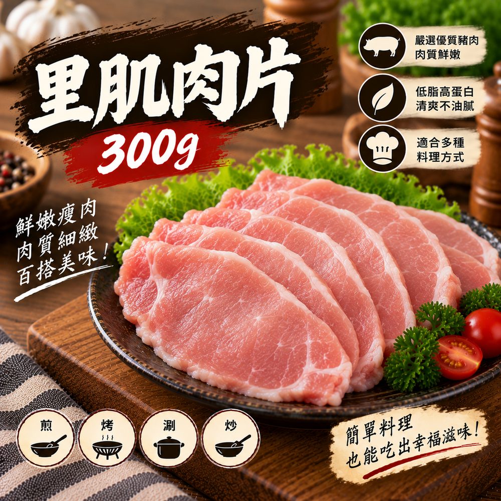豬里肌薄片 300g・快炒便當